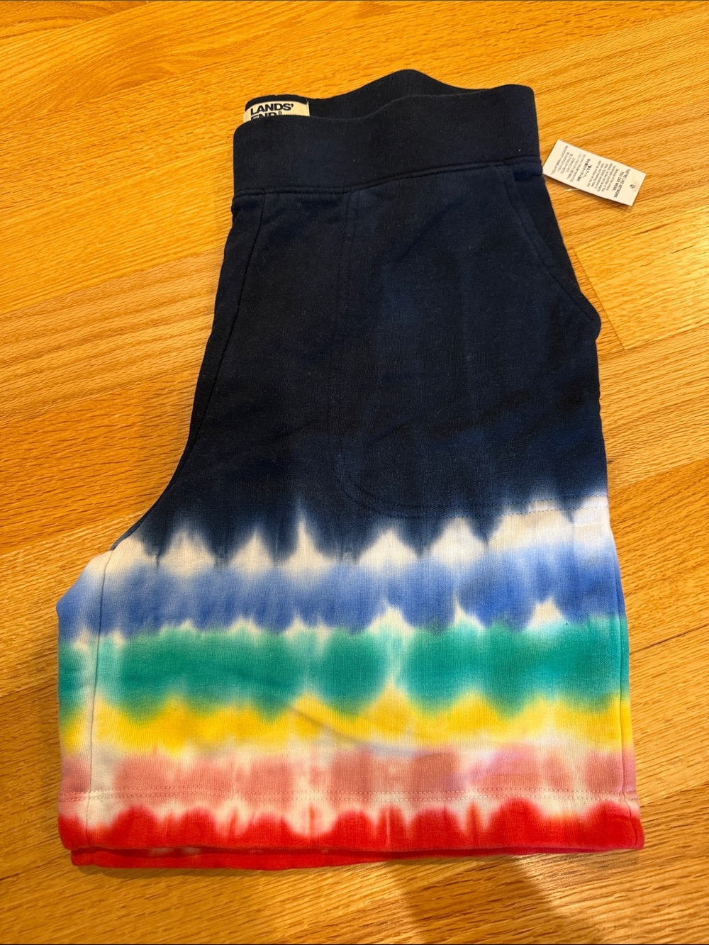 Lands' End Navy Tie-Dye Rainbow Sweatpants